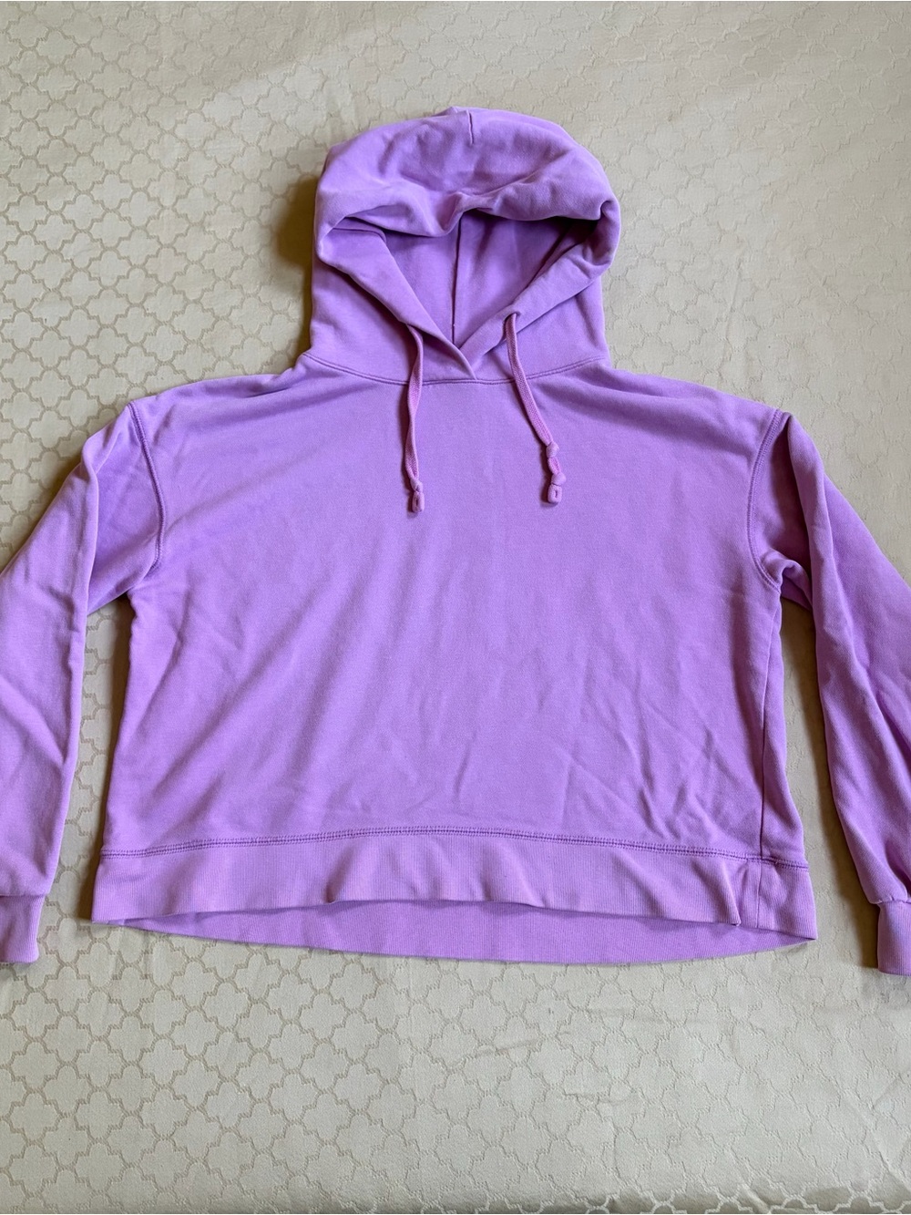 Uniqlo Pink Oversized Crop Cotton Sweatshirt Hoodie Size Womens Small